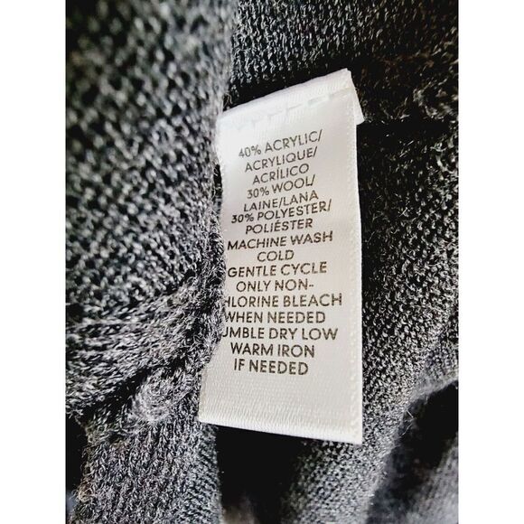 Ann Taylor Loft PM Gray Cardigan Open Front Side Slits Sife Angle Wool Blend - Picture 5 of 7